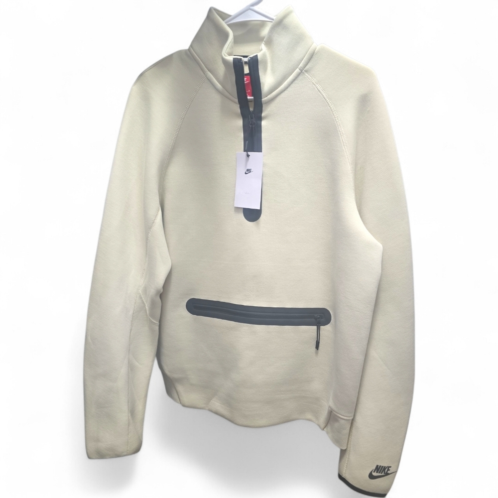Nike Tech Men’s Quarter Zip Pullover M NWT Cream FB7998-234